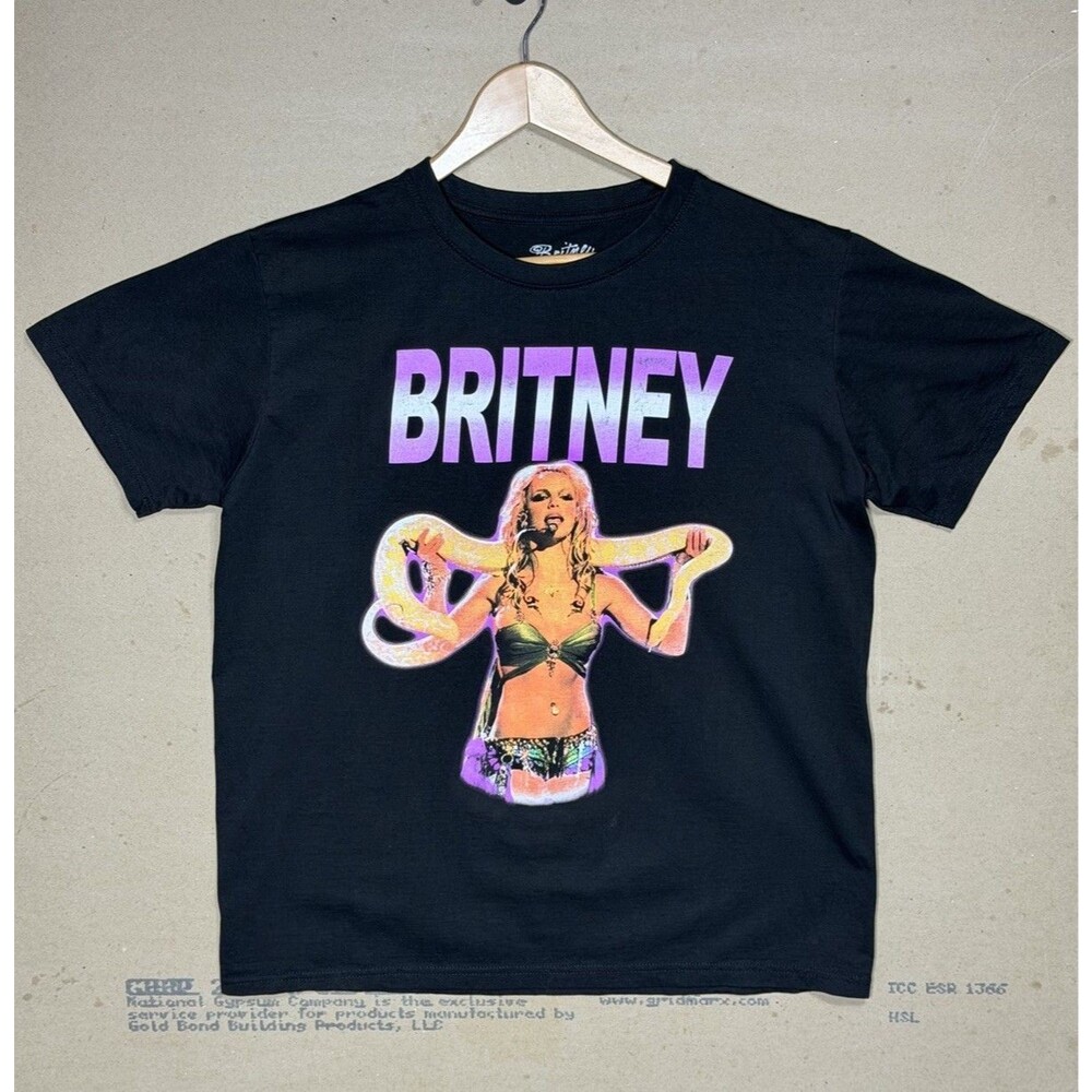 Britney Spears Snake VMA 2001 Performance Graphic T Shirt Black Official L